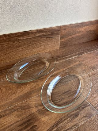 Set 2 Bandejas Ovaladas Cristal