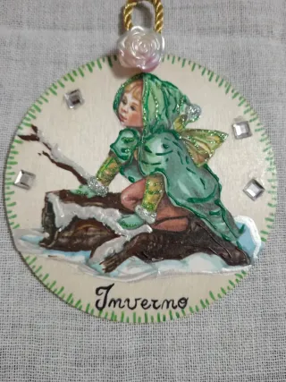 Set 4 Decorazioni Fate Stagioni