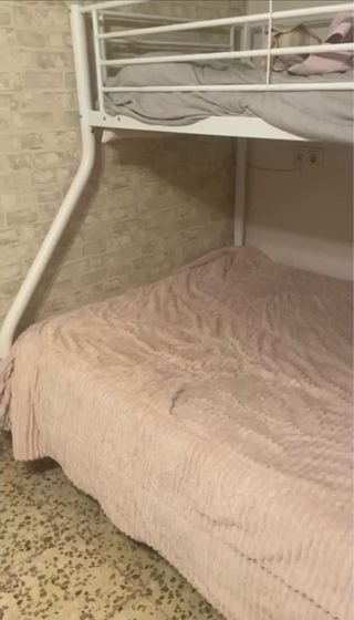 Cama litera metálica blanca