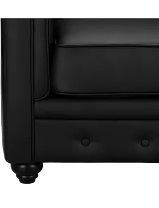 Sofá Chester Negro Piel espectacular