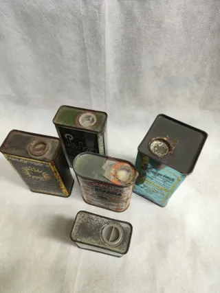 5 Lattine Vuote Polvere da Caccia Vintage