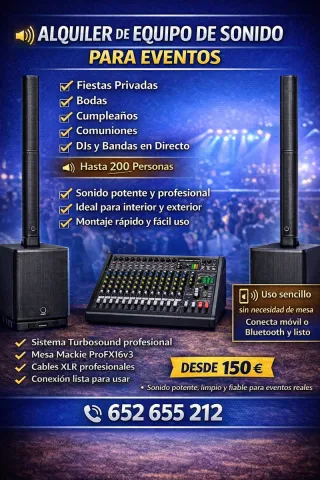 ALQUILER EQUIPO DE SONIDO PROFESIONAL- PACK 1