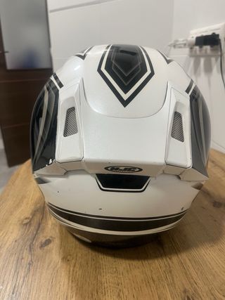 Casco Moto HJC Negro y Blanco. Talla XS 54