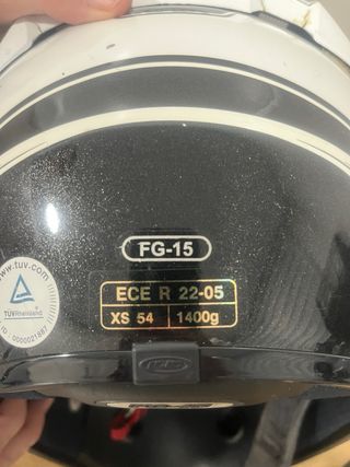 Casco Moto HJC Negro y Blanco. Talla XS 54