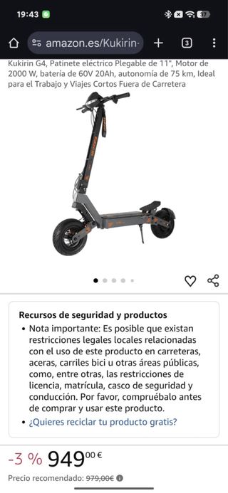 Patinete Eléctrico Kukirin G4