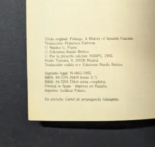 Falange:Historia del fascismo español - S.G. Payne