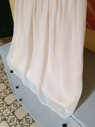 Vestido Zara cuello barca beige