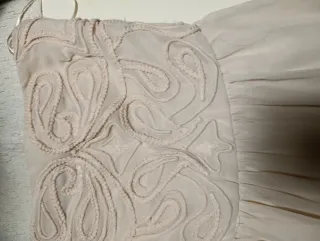 Vestido Zara cuello barca beige