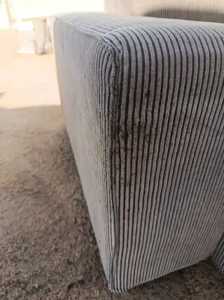 Sofá modular de tela gris