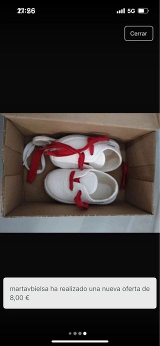 Zapatillas blancas niño/niña talla 20