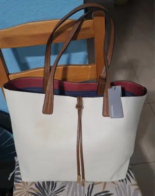 Bolso Parfois blanco y marrón