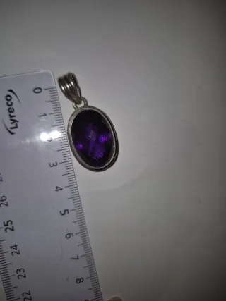 Colgante Plata Amatista Ovalada Facetada.