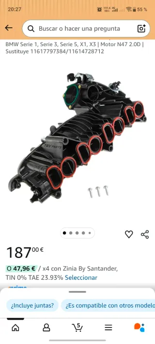 Colector Admisión BMW N47 2.0D