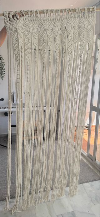 Cortina Macramé Beige Algodón 100x200
