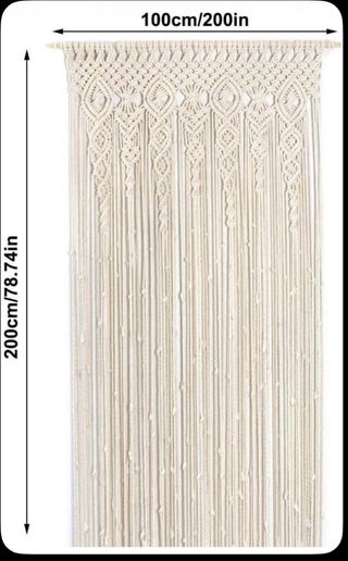 Cortina Macramé Beige Algodón 100x200