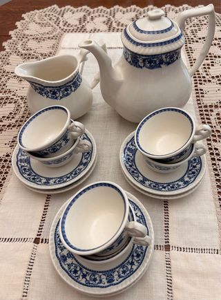 Juego café San Claudio azul cobalto