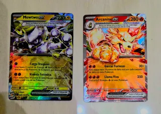 Mewtwo EX y Arcanine EX Teracristal Cartas Pokémon