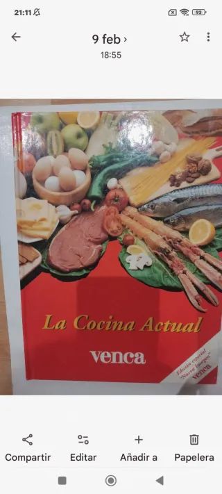 Libro recetas de cocina. Nuevo.
