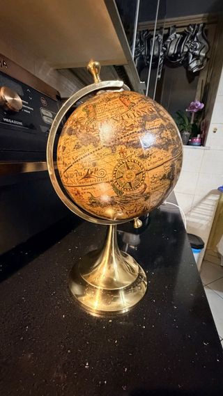 Mappamondo da collezione in ottone