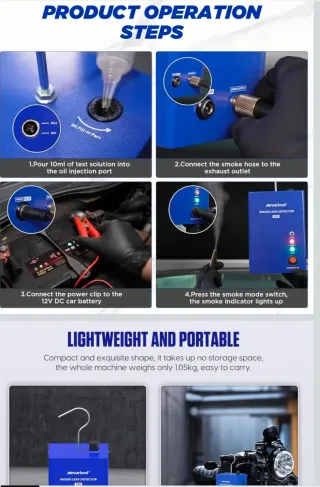 Máquina Detector Humo Coche Mrcartool T80