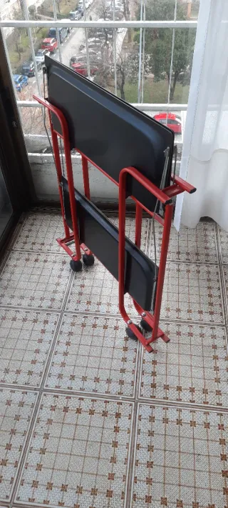 Carrito camarera plegable 2 bandejas metal