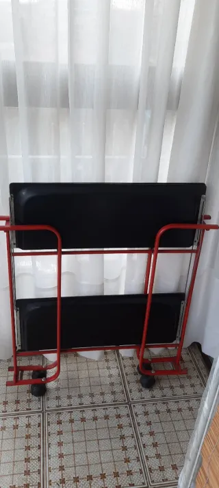 Carrito camarera plegable 2 bandejas metal