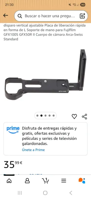 Soporte Placa Cámara L