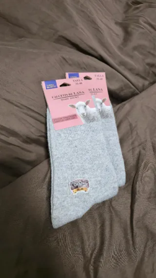 2 Pares Meias Lã Tam 35-40