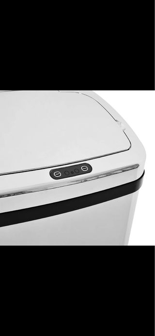 Cubo de basura metálico plateado inteligente 50 L