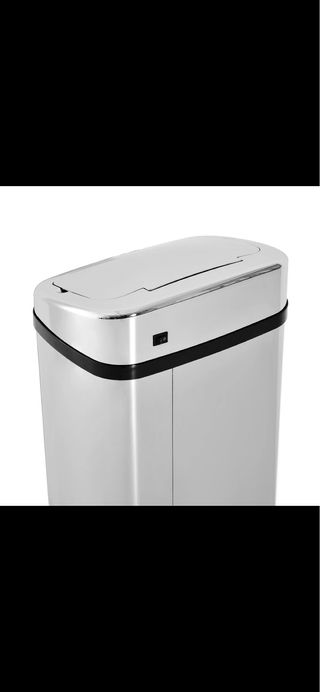 Cubo de basura metálico plateado inteligente 50 L