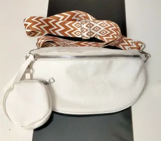 Bolso blanco piel sintética bandolera