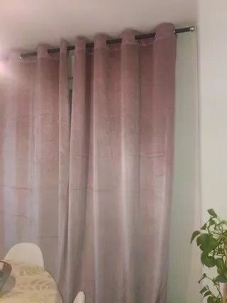 Cortinas terciopelo rosa pálido