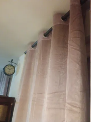 Cortinas terciopelo rosa pálido