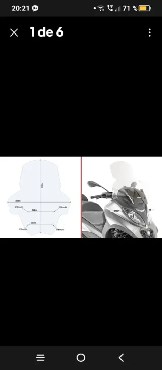 Parabrisas Piaggio MP3 4 Anclajes Nuevo