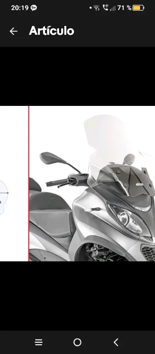 Parabrisas Piaggio MP3 4 Anclajes Nuevo