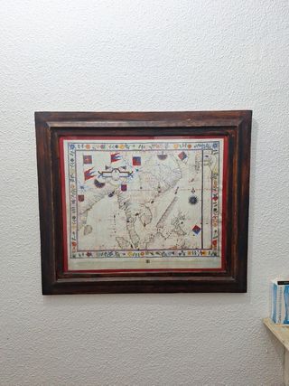 Cuadro Mapa Antiguo China Vintage