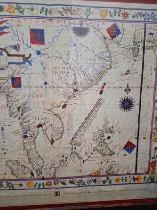 Cuadro Mapa Antiguo China Vintage