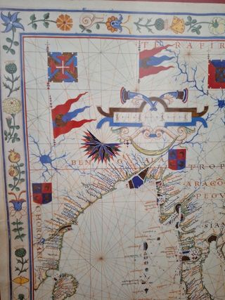 Cuadro Mapa Antiguo China Vintage