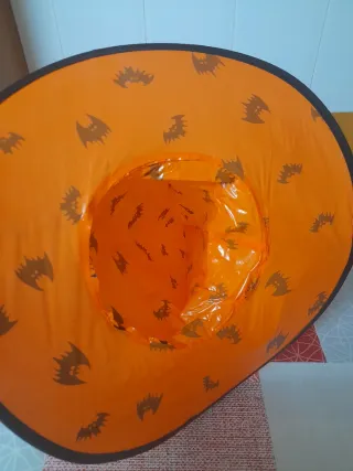 Sombrero Halloween Naranja Murciélagos