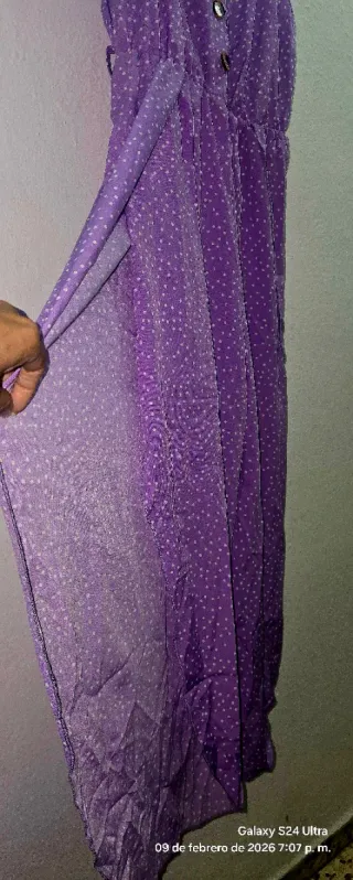 Mono largo verano morado lunares.