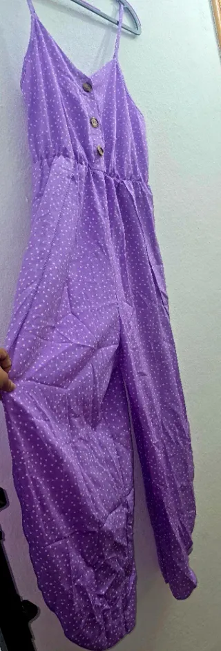 Mono largo verano morado lunares.