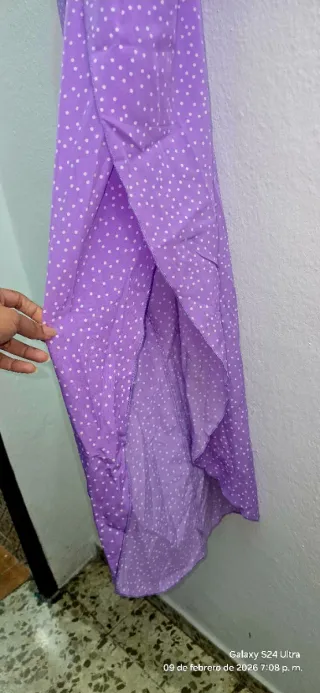 Mono largo verano morado lunares.