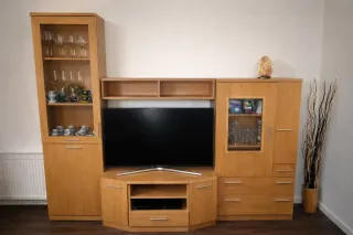 Mueble de salón modular en madera color roble