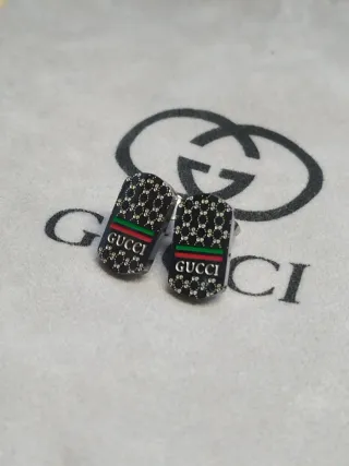 Pendientes Gucci Ovalados Web Stripe Icónicos