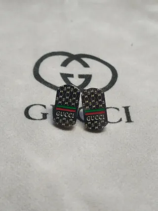 Pendientes Gucci Ovalados Web Stripe Icónicos