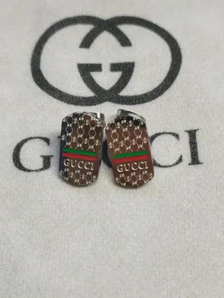 Pendientes Gucci Ovalados Web Stripe Icónicos