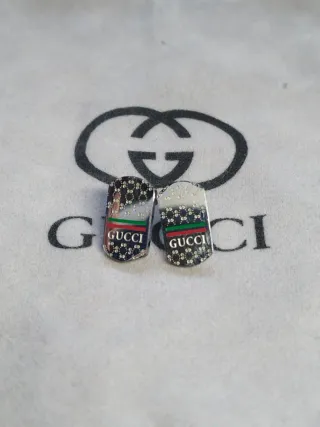 Pendientes Gucci Ovalados Web Stripe Icónicos