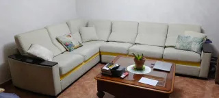 Oferta Sofá de rincón de 6 plazas beige