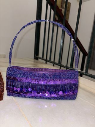 Dos Bolso de fiesta marrón y morado