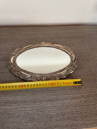 Specchio Ovale Cornice Argento